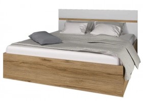 Ким кровать 1,6 (Дуб сонома/белый глянец) в Выборге - vyborg.katalogmebeli.com | фото