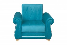 Кресло для отдыха "Порто" (велюр киви бирюза / микровельвет крем) в Выборге - vyborg.katalogmebeli.com | фото 3