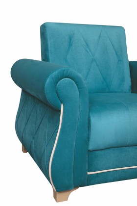 Кресло для отдыха "Порто" (велюр киви бирюза / микровельвет крем) в Выборге - vyborg.katalogmebeli.com | фото 5