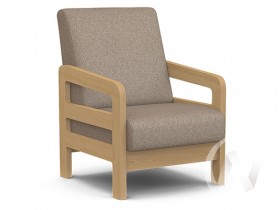 Кресло отдыха Вега-34 (бук лак/UNO CARAMEL) в Выборге - vyborg.katalogmebeli.com | фото 1