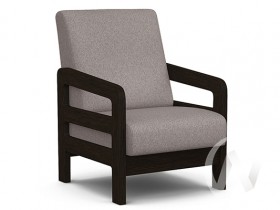 Кресло отдыха Вега-34 (венге лак/UNO ROSY-GREY) в Выборге - vyborg.katalogmebeli.com | фото