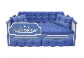Кровать 160 серии Спорт 2 ящика 85 Синий (подушки) в Выборге - vyborg.katalogmebeli.com | фото