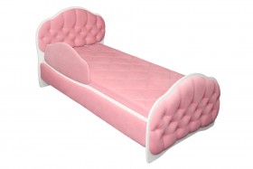 Кровать 170 Гармония 36 Светло-розовый (мягкий бортик) в Выборге - vyborg.katalogmebeli.com | фото