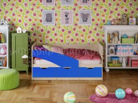 Кровать Бабочки 1,6м (Синий матовый) в Выборге - vyborg.katalogmebeli.com | фото