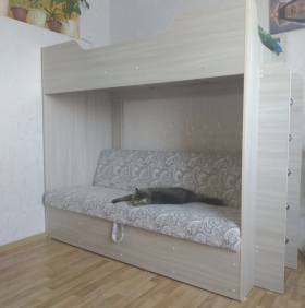 Кровать двухъярусная с диваном (Беленый дуб) в Выборге - vyborg.katalogmebeli.com | фото