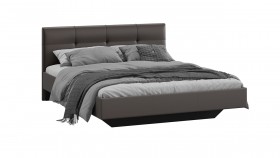 Кровать «Элис» c мягкой обивкой тип 1 Экокожа/Темно-коричневый/1400 в Выборге - vyborg.katalogmebeli.com | фото