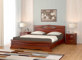 Кровать Карина-7 из массива сосны 1400*2000 Орех в Выборге - vyborg.katalogmebeli.com | фото