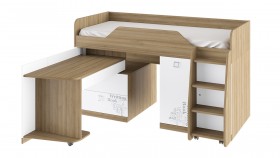 Кровать комбинированная «Оксфорд» (Ривьера/Белый с рисунком) в Выборге - vyborg.katalogmebeli.com | фото 3