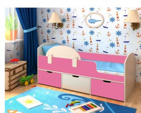 Кровать Малыш-мини Дуб молочный/Розовый в Выборге - vyborg.katalogmebeli.com | фото