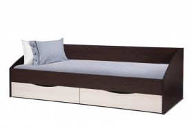 Кровать одинарная "Фея - 3" (симметричная) New (венге / вудлайн кремовый / ДВПО: белый) в Выборге - vyborg.katalogmebeli.com | фото