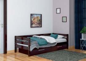Кровать одинарная ГЛОРИЯ из массива сосны  900*2000 (Орех Тёмный) в Выборге - vyborg.katalogmebeli.com | фото