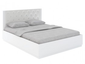 Кровать с ПМ М25 Спальня Тиффани (белый текстурный) в Выборге - vyborg.katalogmebeli.com | фото