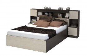 Кровать с прикроватным блоком КР 552 Спальня Basya (венге/белфорт) в Выборге - vyborg.katalogmebeli.com | фото