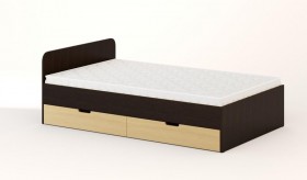 Кровать с ящиками 1200 (Венге/Беленый дуб) в Выборге - vyborg.katalogmebeli.com | фото