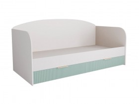 Кровать с ящиками ДКД 2000.1 Лавис (Белый софт/Зеленый софт/корпус Белый) в Выборге - vyborg.katalogmebeli.com | фото