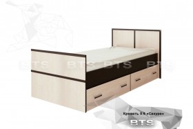 Кровать Сакура с настилом и ящиками 0,9 (Венге/Лоредо) в Выборге - vyborg.katalogmebeli.com | фото