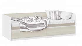 Кровать «Сканди» с 2 ящиками Дуб Гарден/Белый/Глиняный серый в Выборге - vyborg.katalogmebeli.com | фото