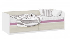 Кровать «Сканди» с 2 ящиками Дуб Гарден/Белый/Лиловый в Выборге - vyborg.katalogmebeli.com | фото
