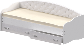 Кровать Софа-7 с мягкой спинкой (800х2000) Белый в Выборге - vyborg.katalogmebeli.com | фото