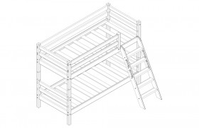 Кровать Соня вариант 12 низкая с наклонной лестницей Белый полупрозрачный в Выборге - vyborg.katalogmebeli.com | фото 3