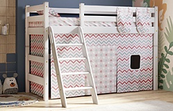 Кровать Соня вариант 6 полувысокая с наклонной лестницей Белый полупрозрачный в Выборге - vyborg.katalogmebeli.com | фото