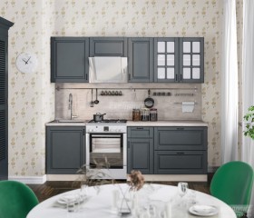 Кухня Регина 24 2,4 м (Серый матовый/Белый) в Выборге - vyborg.katalogmebeli.com | фото