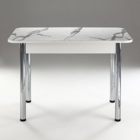 Кухонный стол 1100*700/400 ф 2 Пластик, мрамор белый в Выборге - vyborg.katalogmebeli.com | фото