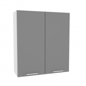 Квадро ВП 800 шкаф верхний высокий (Ваниль кожа/корпус Серый) в Выборге - vyborg.katalogmebeli.com | фото
