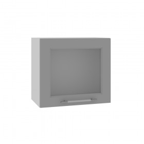 Квадро ВПГС 500 шкаф верхний горизонтальный со стеклом высокий (Железо/корпус Серый) в Выборге - vyborg.katalogmebeli.com | фото