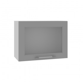 Квадро ВПГС 600 шкаф верхний горизонтальный со стеклом высокий (Лунный свет/корпус Серый) в Выборге - vyborg.katalogmebeli.com | фото