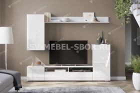 Мебель для гостиной МГС 4 (Белый/Белый глянец) в Выборге - vyborg.katalogmebeli.com | фото