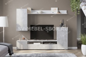 Мебель для гостиной МГС 4 (Белый/Цемент светлый) в Выборге - vyborg.katalogmebeli.com | фото