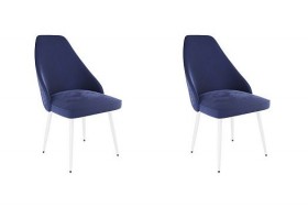 Набор стульев Милан 2 шт (синий велюр/белый) в Выборге - vyborg.katalogmebeli.com | фото