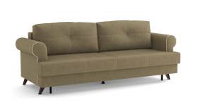 Оливер / диван - кровать 3-х местн. (еврокнижка) (велюр велутто коричневый 23 в Выборге - vyborg.katalogmebeli.com | фото