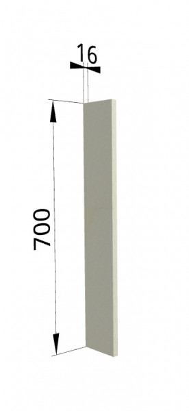 Панель торцевая ПТ 400 Квадро (для шкафа торцевого верхнего) Ваниль кожа в Выборге - vyborg.katalogmebeli.com | фото