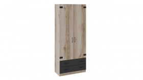 Шкаф для одежды комбинированный «Окланд» (Фон Черный/Дуб Делано) в Выборге - vyborg.katalogmebeli.com | фото