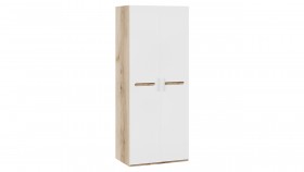 Шкаф для одежды с 2-мя дверями «Фьюжн» Дуб Делано/Белый глянец в Выборге - vyborg.katalogmebeli.com | фото