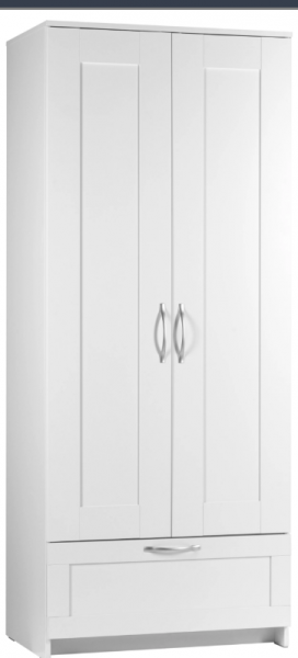 Шкаф двухдверный Сириус с 1 ящиком белый в Выборге - vyborg.katalogmebeli.com | фото