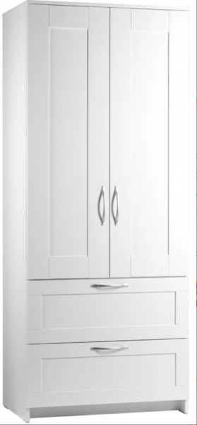 Шкаф двухдверный Сириус с 2 ящиками белый в Выборге - vyborg.katalogmebeli.com | фото