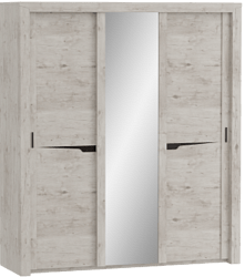 Шкаф трехдверный Соренто с раздвижными дверями Дуб бонифаций/Кофе структурный матовый в Выборге - vyborg.katalogmebeli.com | фото 1