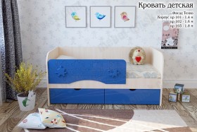 Техно Кровать детская 2 ящика 1.8 Синий глянец в Выборге - vyborg.katalogmebeli.com | фото