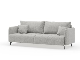 Валериан диван трёхместный прямой Светло-серый, ткань RICO FLEX 108 в Выборге - vyborg.katalogmebeli.com | фото